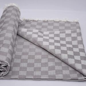 Lucky Sleep® Bhagalpuri Chadar Chekered Large 58X108 inch Grey