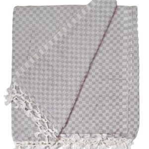 Lucky Sleep® Bhagalpuri Chadar Small Checked 52×96 inch Grey