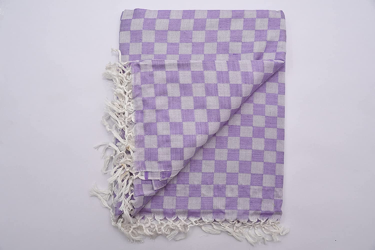 Lucky Sleep® Bhagalpuri Chadar Chekered Large 58X108 inch Purple 5 Lucky Sleep® Bhagalpuri Chadar Chekered Large 58X108 inch Purple - Image 3