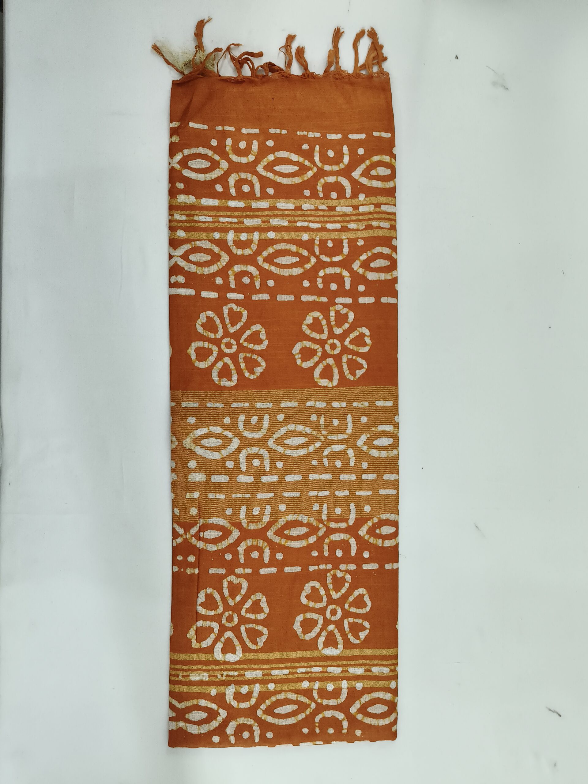 Pure Cotton Hand Block Batik Print Saree With Blouse Pcs-Brown 6 Pure Cotton Hand Block Batik Print Saree With Blouse Pcs-Brown - Image 4