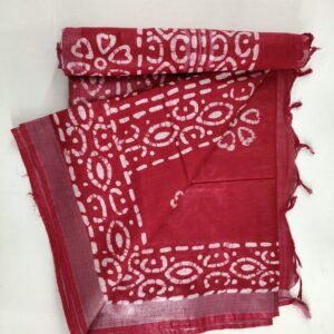 Batik Print Saree Pure Cotton With Blouse Pcs