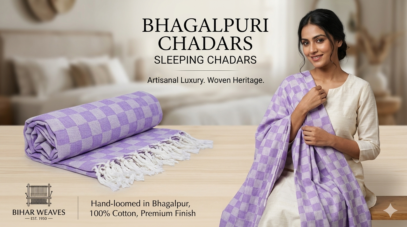 Lucky Sleep® Bhagalpuri Chadar Chekered Large 58X108 inch Purple 13 Lucky Sleep® Bhagalpuri Chadar Chekered Large 58X108 inch Purple