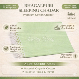 Lucky Sleep® Bhagalpuri Andi Dull Chadar Double Thread 54 X 100 inch Parrot Green