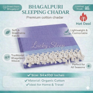 Lucky Sleep® Bhagalpuri Andi Dull Chadar Double Thread 54 X 100 inch Purple