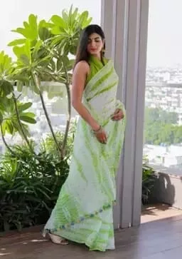 Bhagalpuri Cotton Slub Shibori Saree With Running Blouse 1 Bhagalpuri Cotton Slub Shibori Saree With Running Blouse