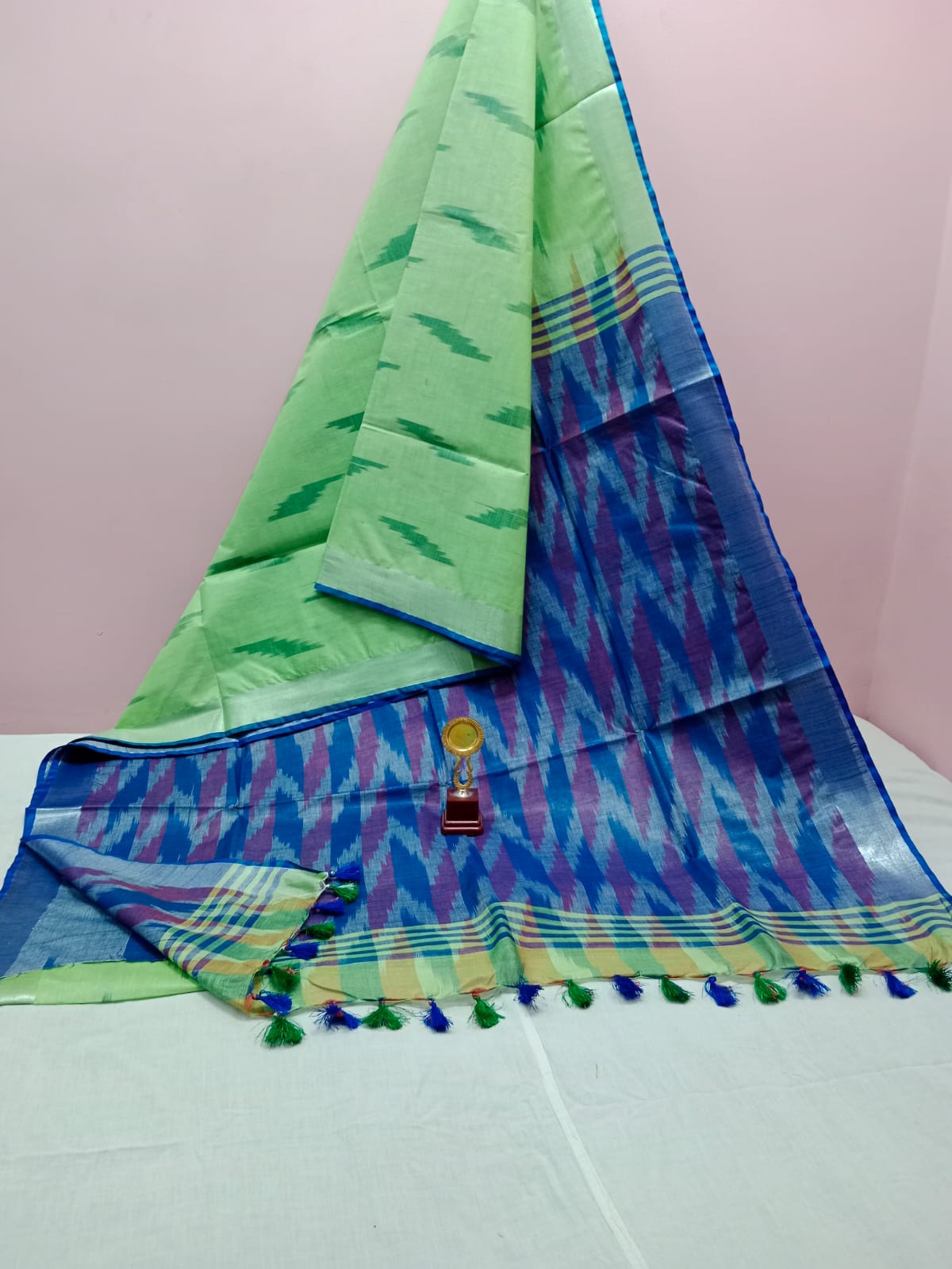 Bhagalpuri Handloom Pure Cotton Ikkat Saree for Women 3 Bhagalpuri Handloom Pure Cotton Ikkat Saree for Women