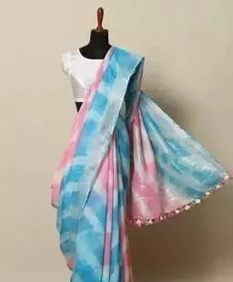 Bhagalpuri Cotton Slub Shibori Saree With Running Blouse 3 Bhagalpuri Cotton Slub Shibori Saree With Running Blouse