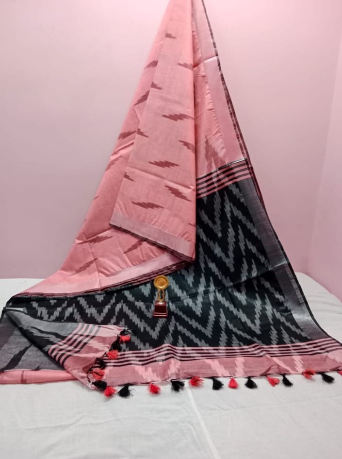 Bhagalpuri Handloom Pure Cotton Ikkat Saree for Women 1 Bhagalpuri Handloom Pure Cotton Ikkat Saree for Women
