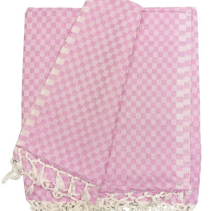 Lucky Sleep® Bhagalpuri Chadar Small Checked 52×96 inch Pink
