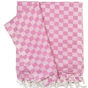 Lucky Sleep® Bhagalpuri Chadar Chekered Large 58X108 inch Pink