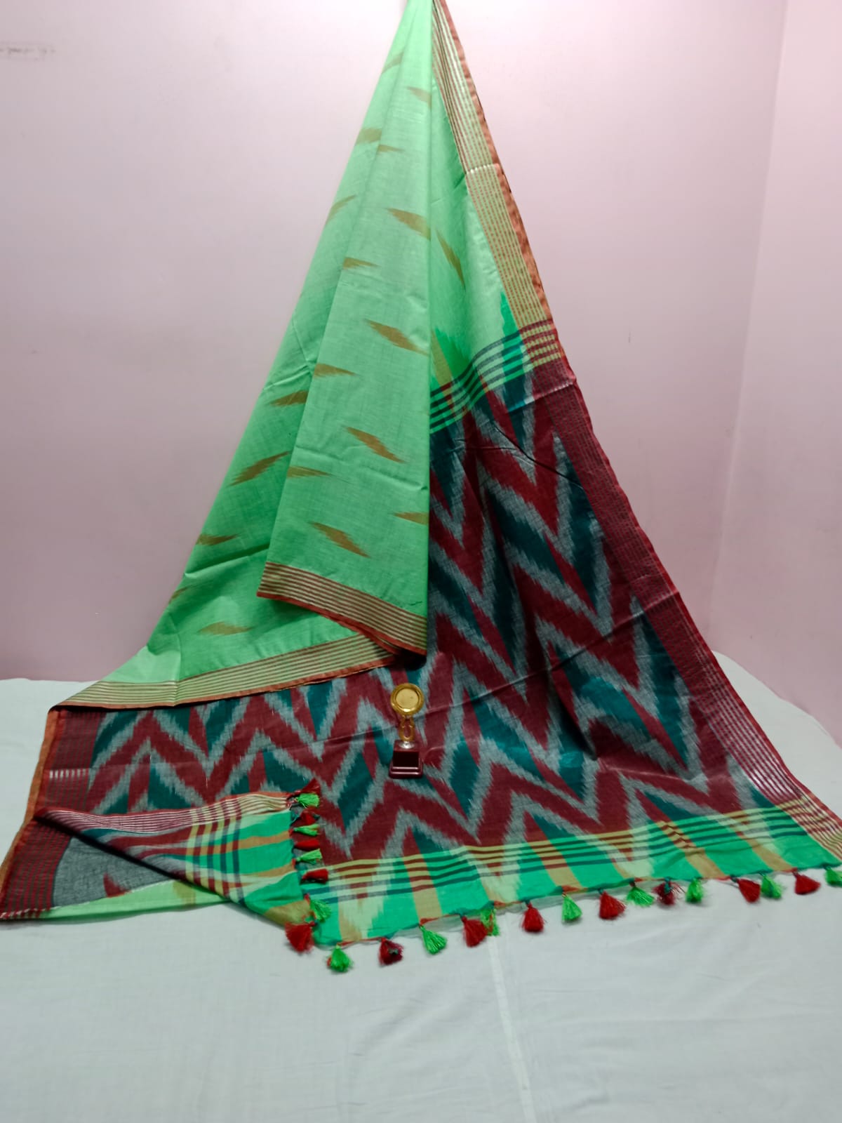 Bhagalpuri Handloom Pure Cotton Ikkat Saree for Women 2 Bhagalpuri Handloom Pure Cotton Ikkat Saree for Women