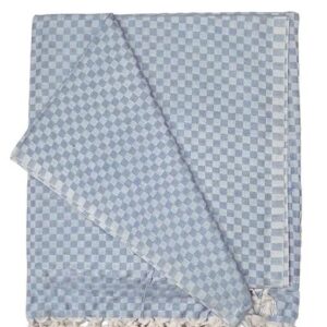 Lucky Sleep® Bhagalpuri Chadar Small Checked 52×96 inch Carbon Blue