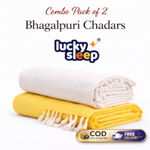 Lucky Sleep® Bhagalpuri Andi Dull Chadar Double Thread 54 X 100 inch Combo Pack