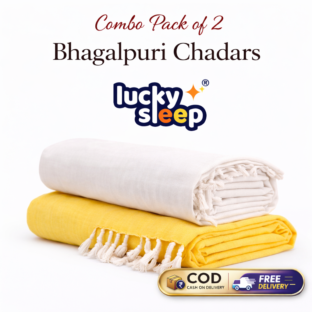 Lucky Sleep® Bhagalpuri Andi Dull Chadar Double Thread 54 X 100 inch Combo Pack