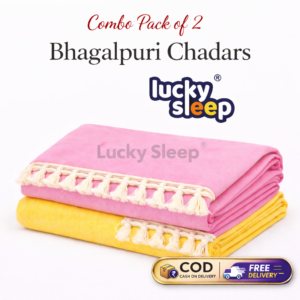 Lucky Sleep® Bhagalpuri Andi Dull Chadar Double Thread 54 X 100 inch Combo Pack