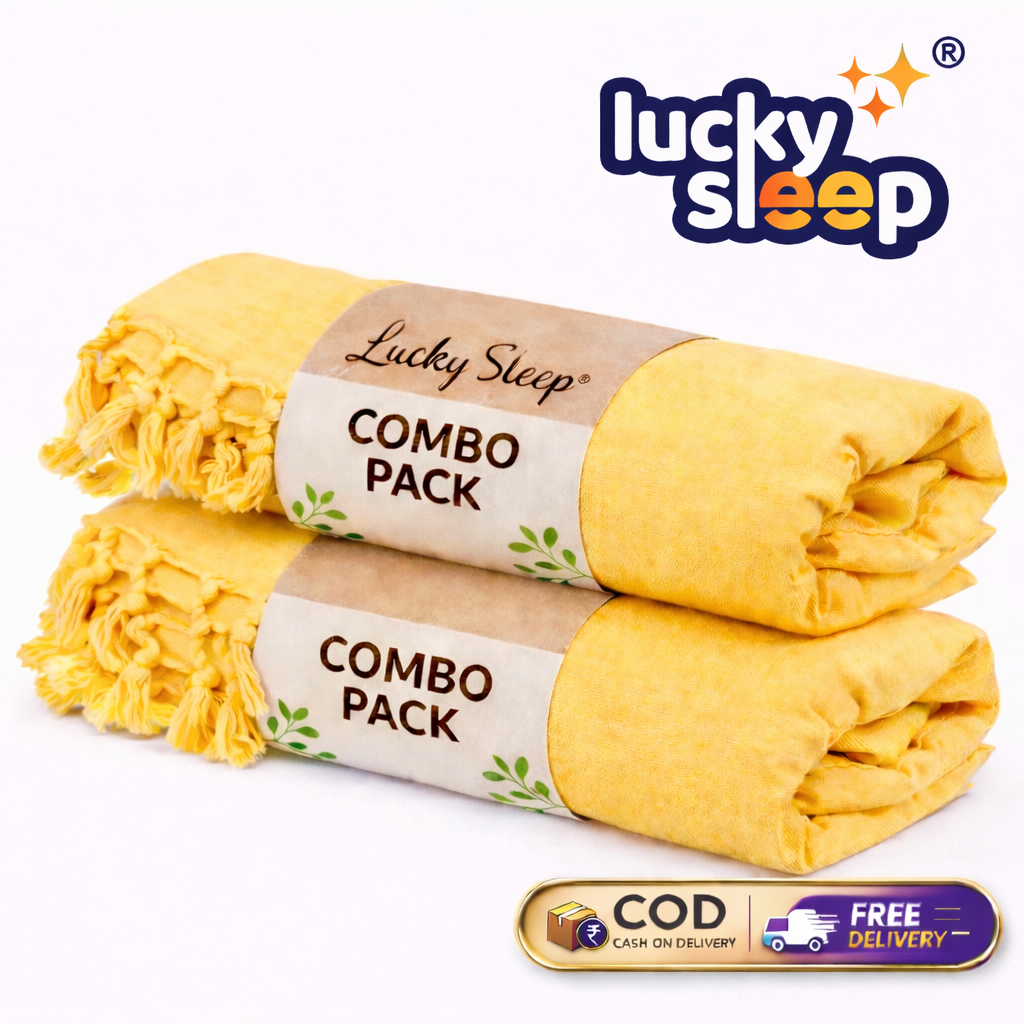 Lucky Sleep® Bhagalpuri Andi Dull Chadar Double Thread 54 X 100 inch Combo Pack