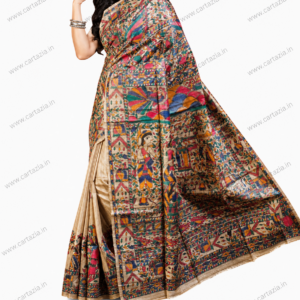 pure-tussar-ghicha-silk-saree-madhubani